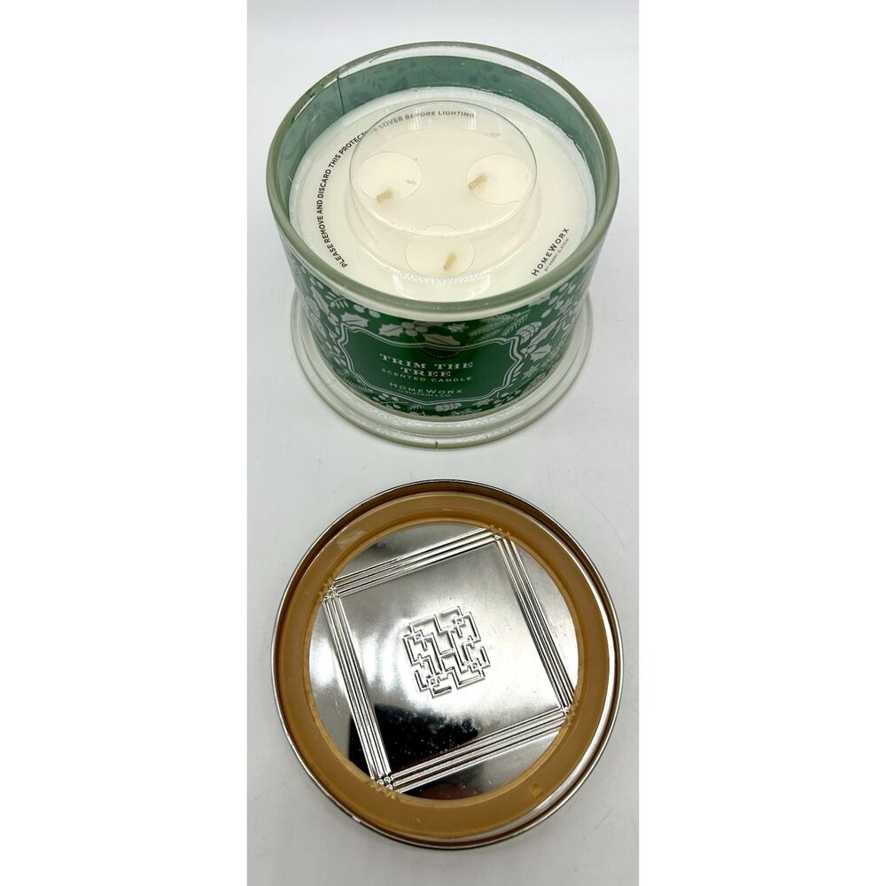 New Trim The Tree HomeWorx By Slatkin Co 3 Wick 14oz Scented Candle - Picture 6 of 8